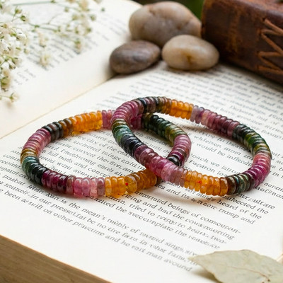 Vòng Tay Tourmaline Cầu May Mắn Hình Bánh Xe Nhỏ Mix Màu Hợp Tất Cả Bản Mệnh Phong Thủy - Ngọc Trai Trường Thịnh