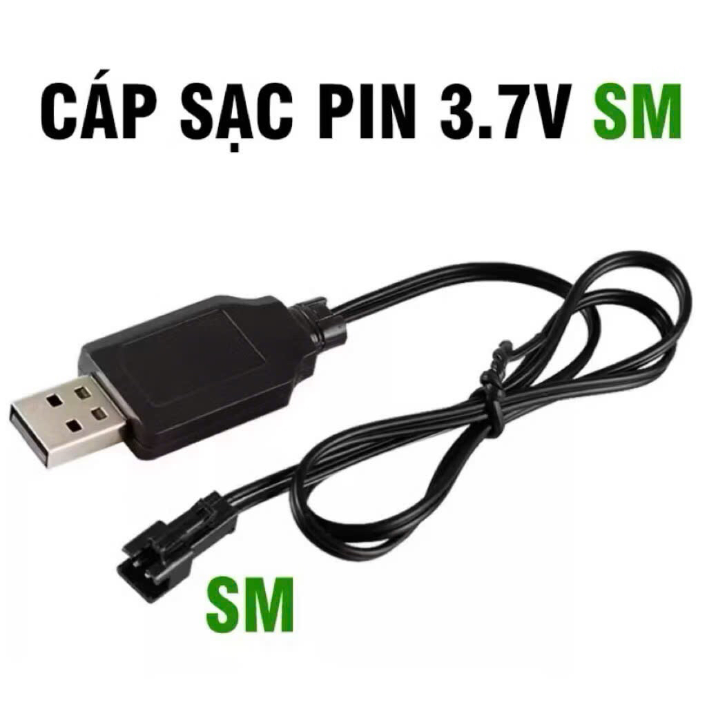 Dây cáp sạc pin 14500 đầu jack SM 2P kèm Pn