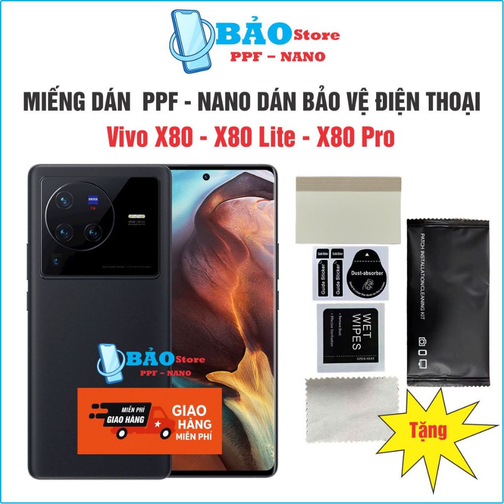 Miếng dán NANO-PPF Vivo X80 - X80 Lite - X80 Pro bảo vệ điện thoại chống bể màn hình cao cấp
