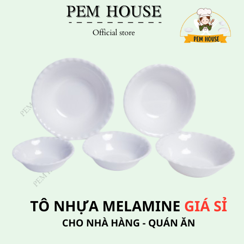 Tô Nhựa Bèo Melamine Màu Trắng – Bền, Chắc,Dùng Gia Đình & Quán Ăn
