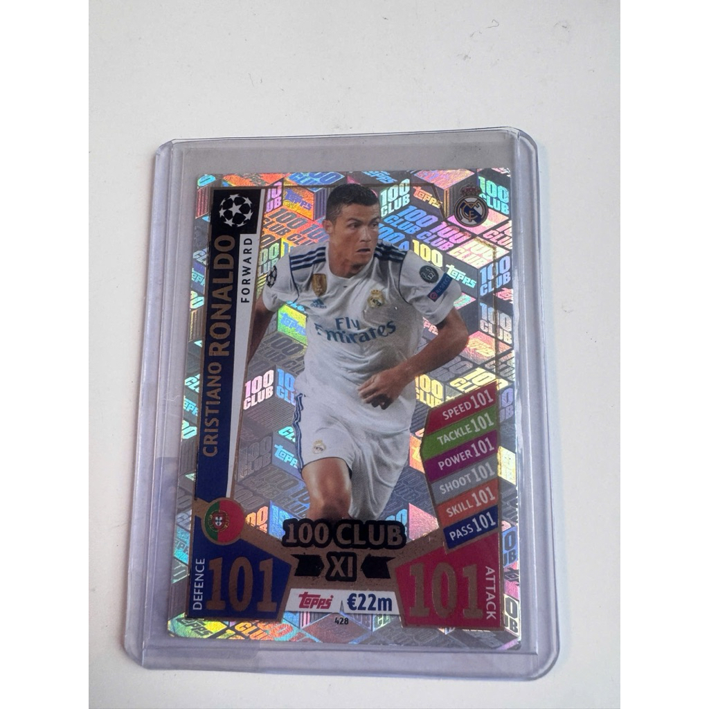 Thẻ bóng đá #N230 Cristiano Ronaldo Real Madrid 100 Club Topps Match Attax 2017/18