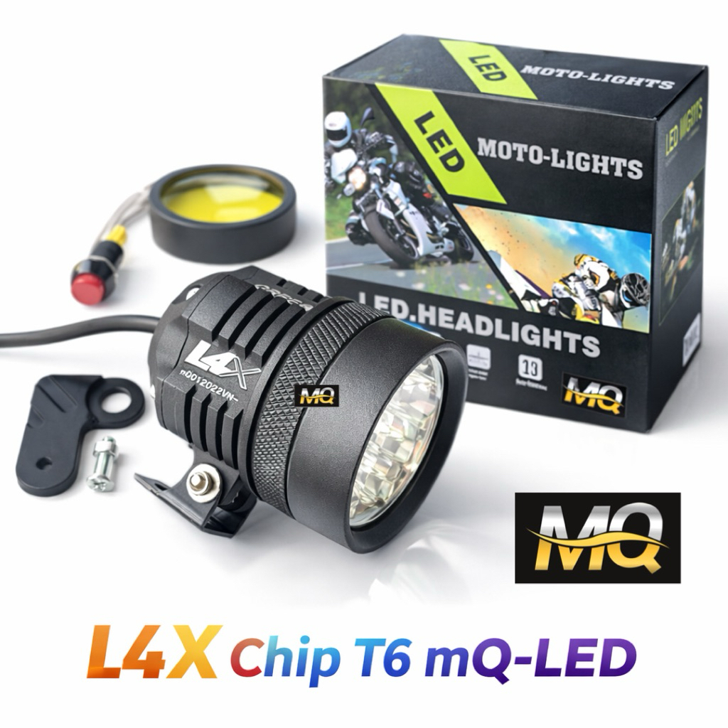 Đèn Trợ Sáng L4X Cao Cấp Mẫu Mới Chính Hãng mQ Chip T6 12v 40w