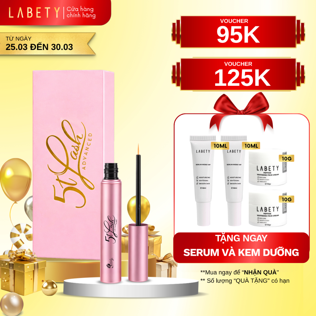 Serum 5T LASH Dài Mi& Mày 5ml Chính Hãng| Dài Lông Mi Sau 14 Ngày Không Tái Gãy Rụng Mi