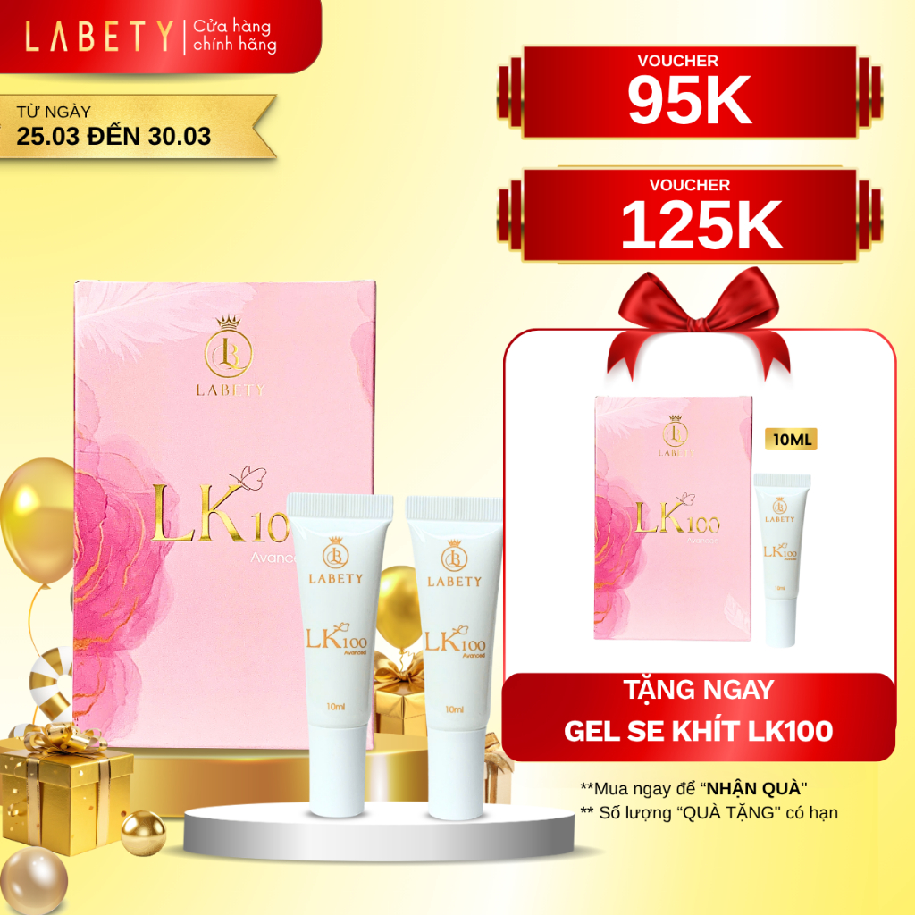 [COMBO 2]Gel se khít làm hồng vùng kín LK100 Khử thâm, cấp ẩm, giảm khô hạn, trẻ hóa cô bé 10ml