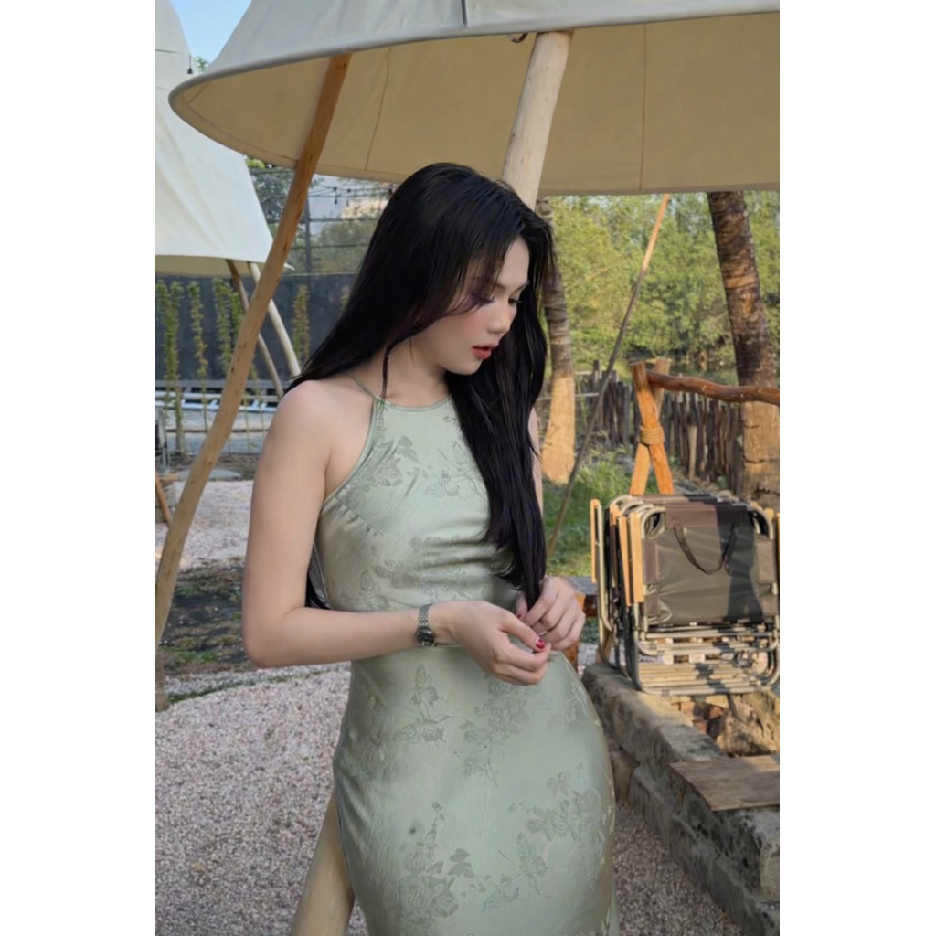 LYC FASHION - THIÊN ĐIỆP đầm lụa yếm gấm | BigBuy360 - bigbuy360.vn