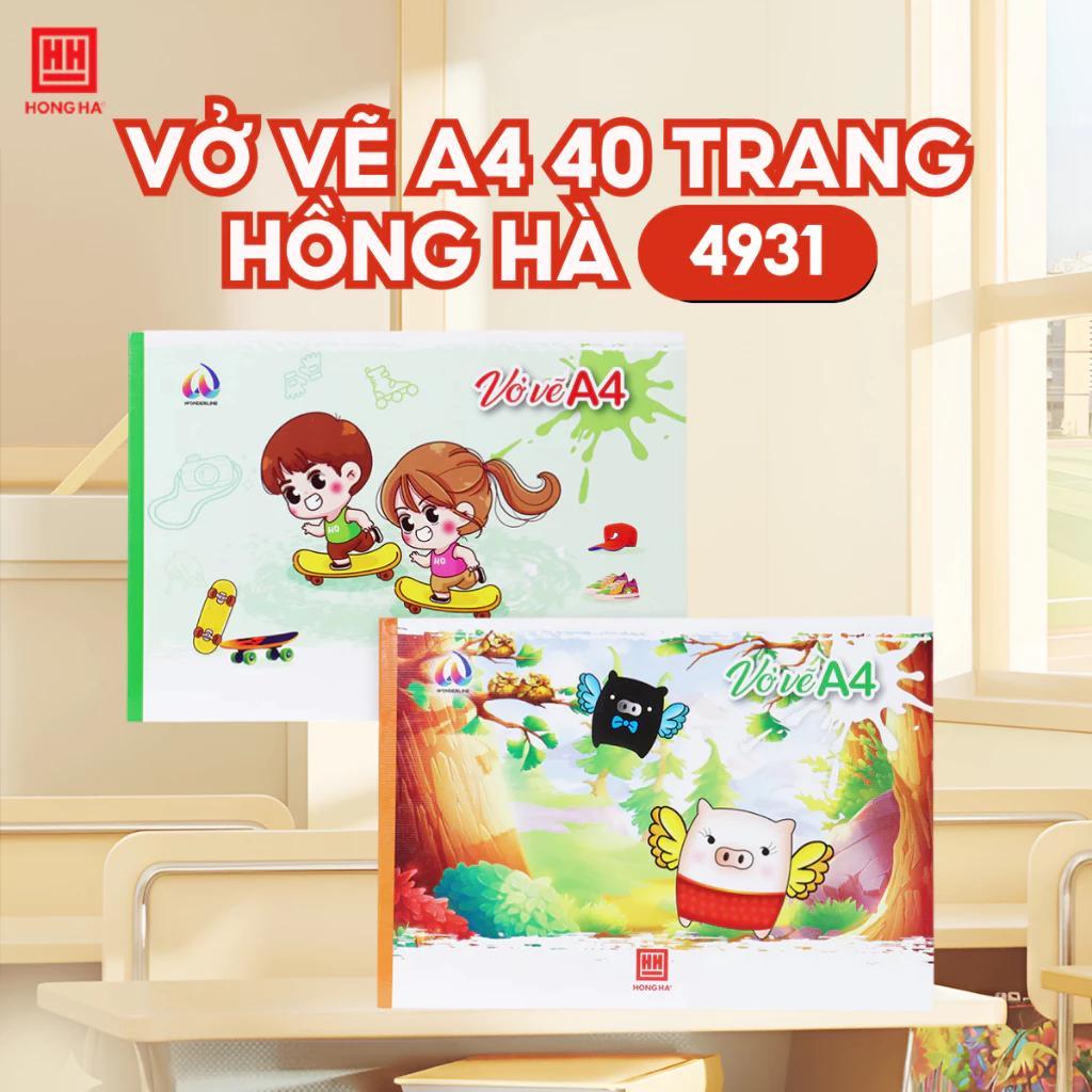 [Lốc 10 quyển] Vở vẽ Hồng Hà A4 40 trang, định lượng 100gsm - 4931