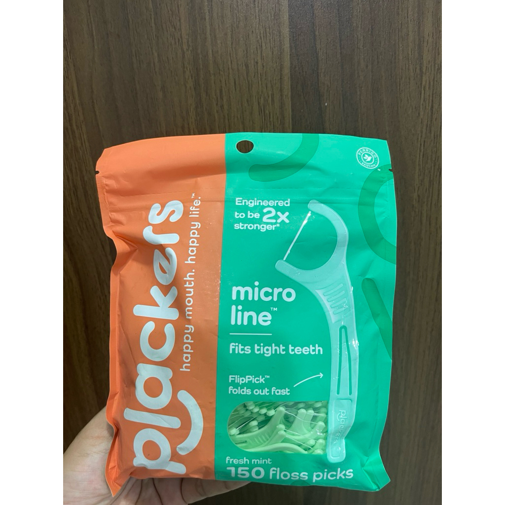 Tăm chỉ nha khoa Plackers Micro Mint – gói 150 cây