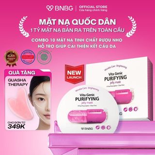 Combo 10 Mặt Nạ Tinh Chất Rượu Nho Giúp Cải Thiện Kết Cấu Da BNBG VITA GENIC PURIFYING JELLY MASK 30mlx10