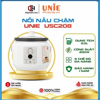 Nồi Nấu Chậm Đa Năng Unie USC208, Lòng Nồi Gốm Ceramic 2.0Lit, 8 Ché Độ Nấu, Hàng Chính Hãng