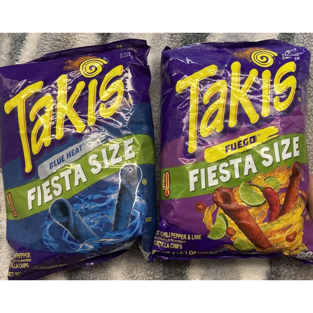 🍟🍋🌶BÁNH SNACK CUỘN CHUA CAY NHIỀU VỊ CỦA MỸ TAKIS FUEGO - BLUE HEAT FIESTA SIZE HOT CHILI PEPPER GÓI