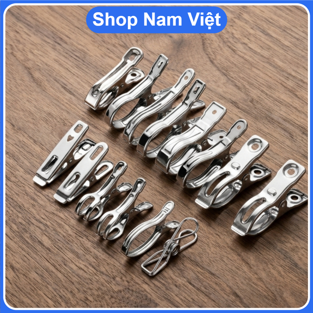 Kẹp Phơi Quần Áo Chăn Mền Inox 304, Kẹp Càng Cua Treo Đồ Đa Năng Nhiều Cỡ