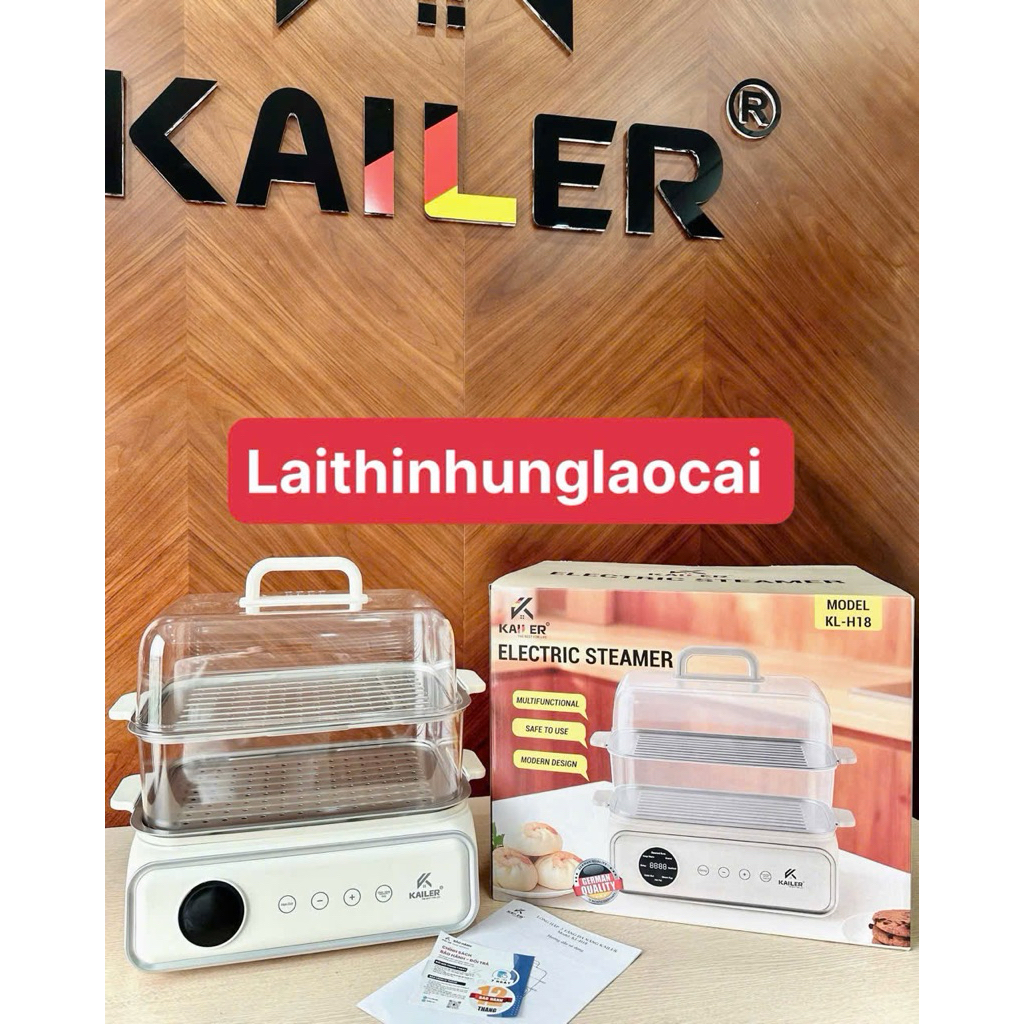 Nồi hấp điện KAILER -KL-H18- 2 tầng -1200w, chính hãng
