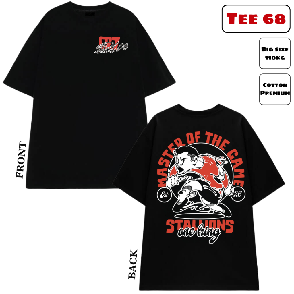 Áo thun in hình bóng đá Ronaldo 5 Ball 26 The Goat Local Brand Tee 68 Cotton 100% Oversize Nam Nữ