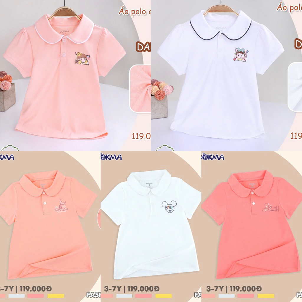 [DOKMA] Áo Polo Bé Gái Dokma 2y-7y Cho Bé Gái