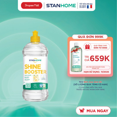 Nước Bóng Máy Rửa Bát STANHOME Shine Booster Cho Bát Đĩa sạch bóng 750ML