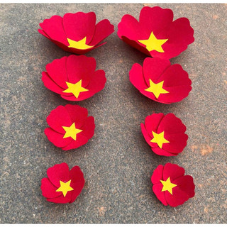Sét 8 bông Hoa sao vàng(đủ size 15-40cm),trang trí 30/4-hoa sao đỏ-hoa sao