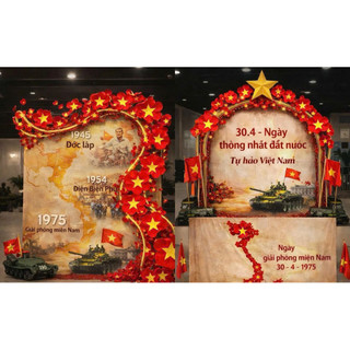 Sét 8 bông Hoa sao vàng(đủ size 15-40cm),trang trí 30/4-hoa sao đỏ-hoa sao