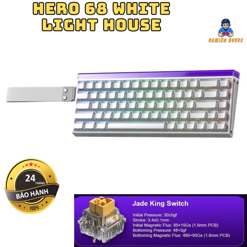 Bảo hành 2 năm Bàn phím cơ Rapid Trigger Aula Hero68 / Hero 68 - Plate Fr4 - LED RGB - 8K HZ | BigBuy360 - bigbuy360.vn