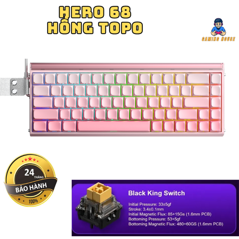 Bảo hành 2 năm Bàn phím cơ Rapid Trigger Aula Hero68 / Hero 68 - Plate Fr4 - LED RGB - 8K HZ | BigBuy360 - bigbuy360.vn