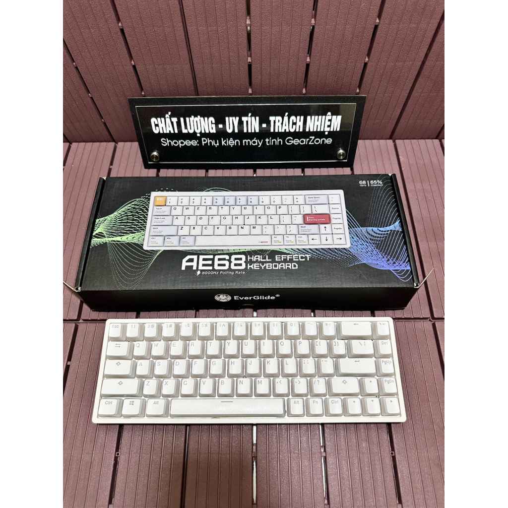 (Kèm Switch L60 Wooting) Bàn phím Everglide AE68  8000hz Rapid trigger Magnetic Switch Keyboard