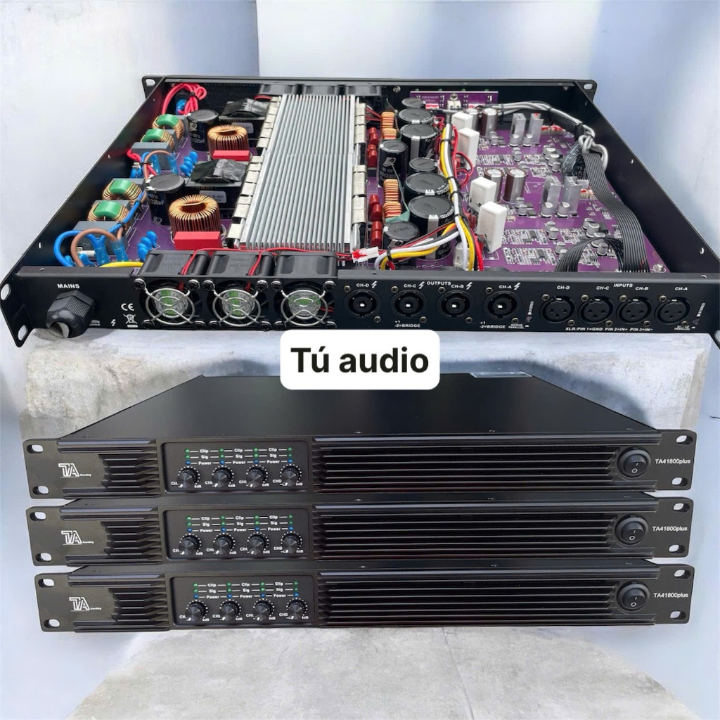 Đẩy 4 Kênh TA Soundking 4.1800plus, Nguồn xung, mạch Class D, size 1u 1800w/k cân mọi dàn âm thanh