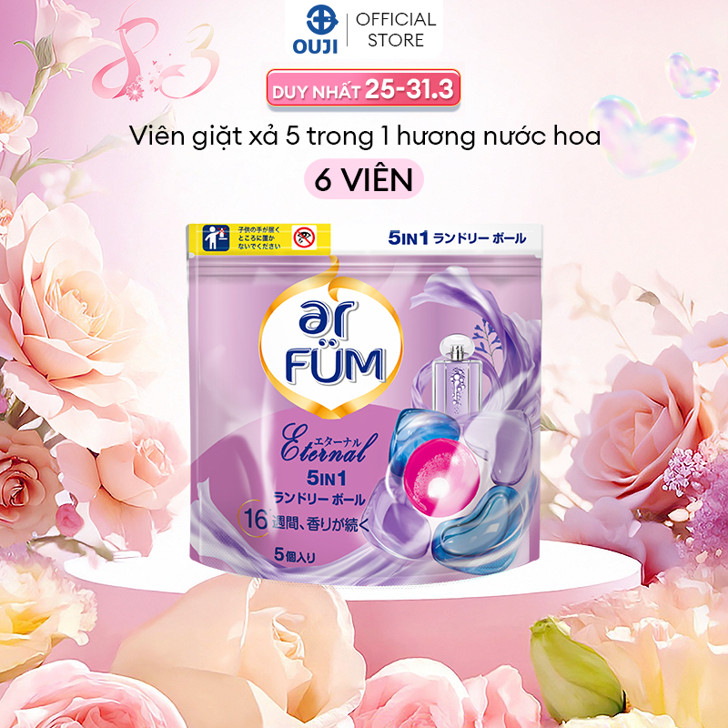 [TÚI TRẢI NGHIỆM] Viên giặt xả arFUM 5in1 hương tinh dầu nước hoa mềm vải bền màu quần áo
