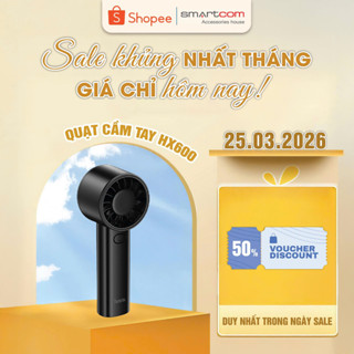Quạt mini cầm tay pin trâu Hoco HX600, quạt cầm tay siêu nhẹ pin bền - chính hãng bảo hành 1 đổi 1