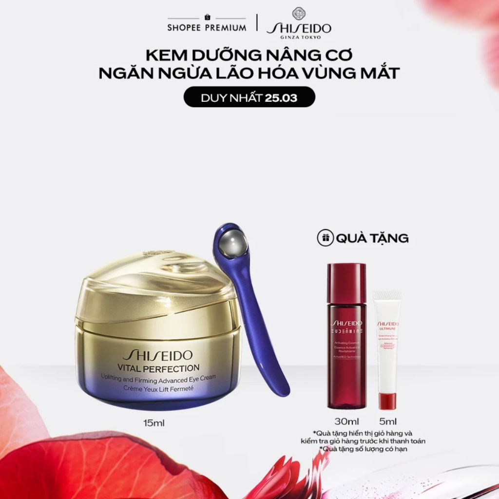 Kem dưỡng mắt cao cấp giúp nâng cơ và săn chắc Shiseido Vital Perfection Uplifting and Firming Advanced Eye Cream 15ml | BigBuy360 - bigbuy360.vn