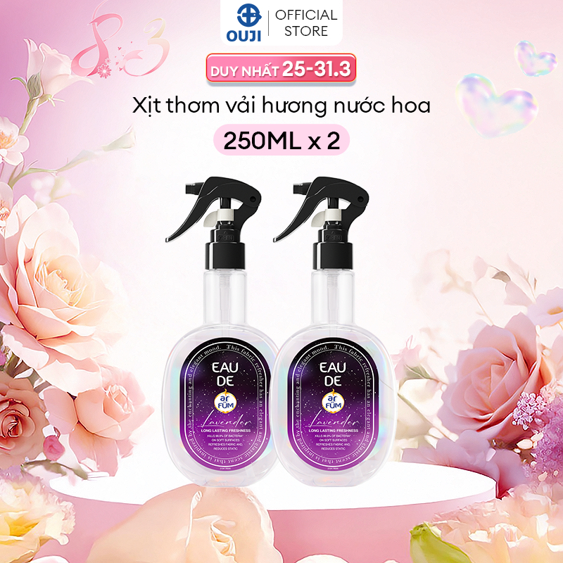 Combo 2 Xịt thơm quần áo hương nước hoa cao cấp arFUM lưu hương lâu, khử mùi hiệu quả (250ml)