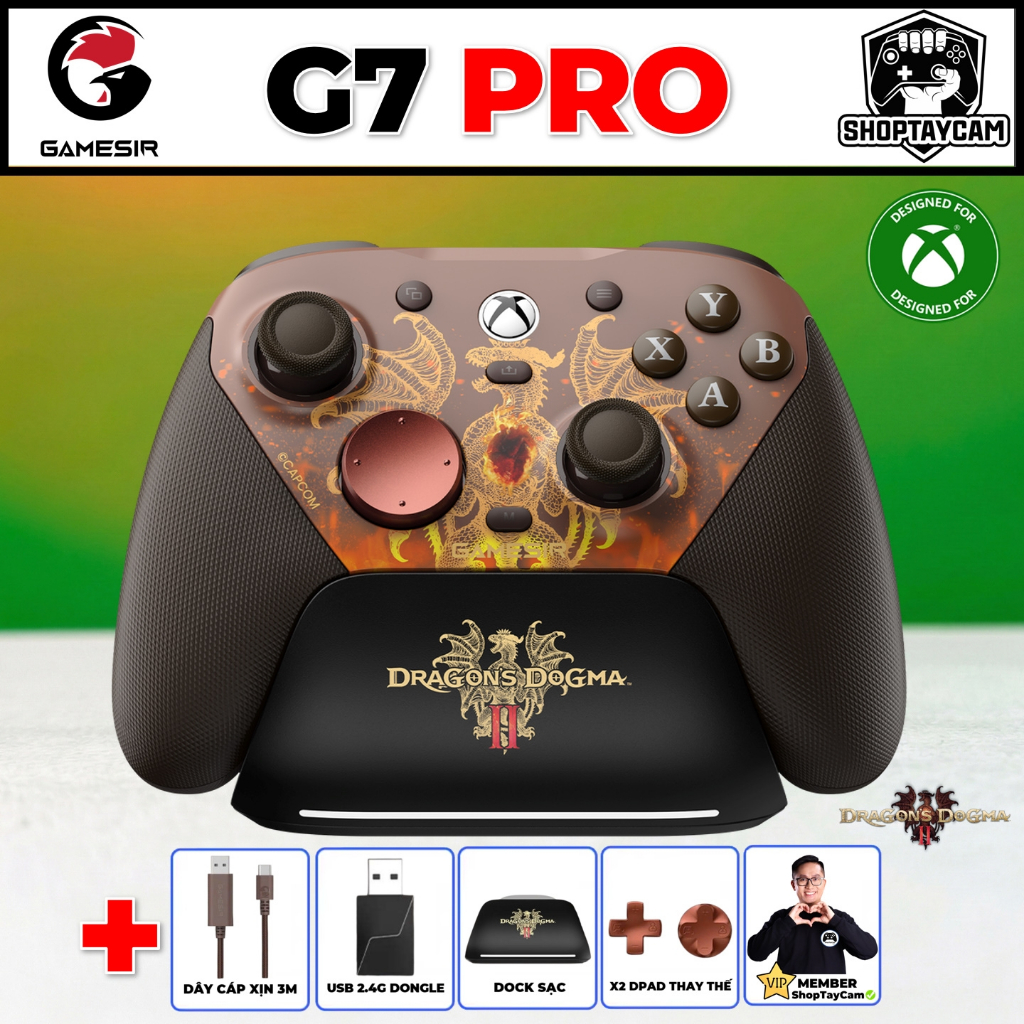 Tay Cầm Gamesir G7 PRO Dragon’s Dogma II Edition DD2 Chính Hãng Mag-Res TMR Stick, 1000Hz | G7 PRO