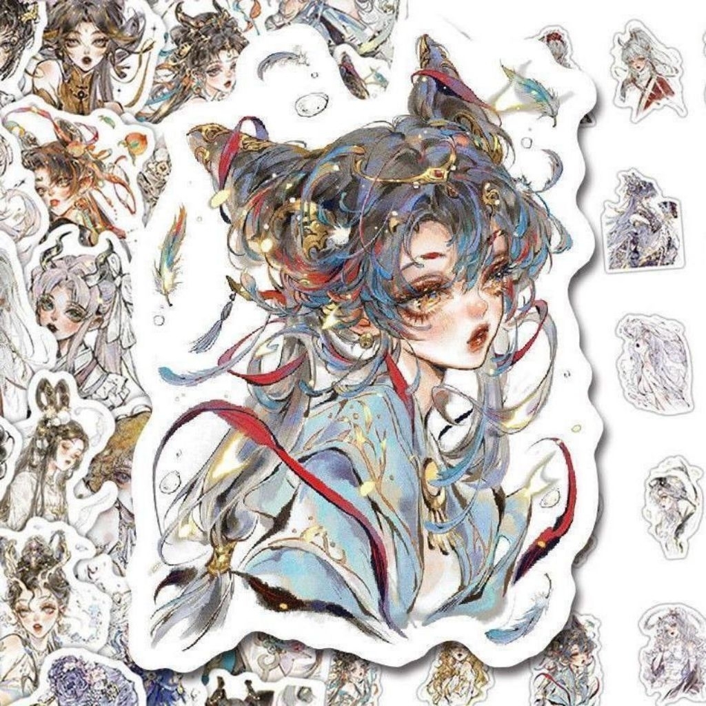 64 Miếng Sticker Anime Girl Mạ Vàng Siêu Xinh, Phong Cách Ins– Dùng để Dán Sổ Tay, Điện Thoại, Lapto