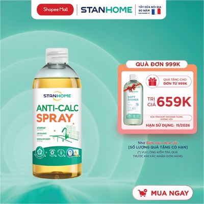 Tẩy cặn canxi nhà tắm bình nước trên kính ô tô vòi sen bình đun nước Stanhome Anti Calc 500ml