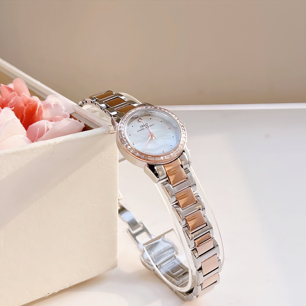 [Chính Hãng 100%] Đồng Hồ Nữ IBSO S1163L (1163 ) Máy Quartz (Pin) Kính Khoáng Mặt Siz 24mm Thép Khôn