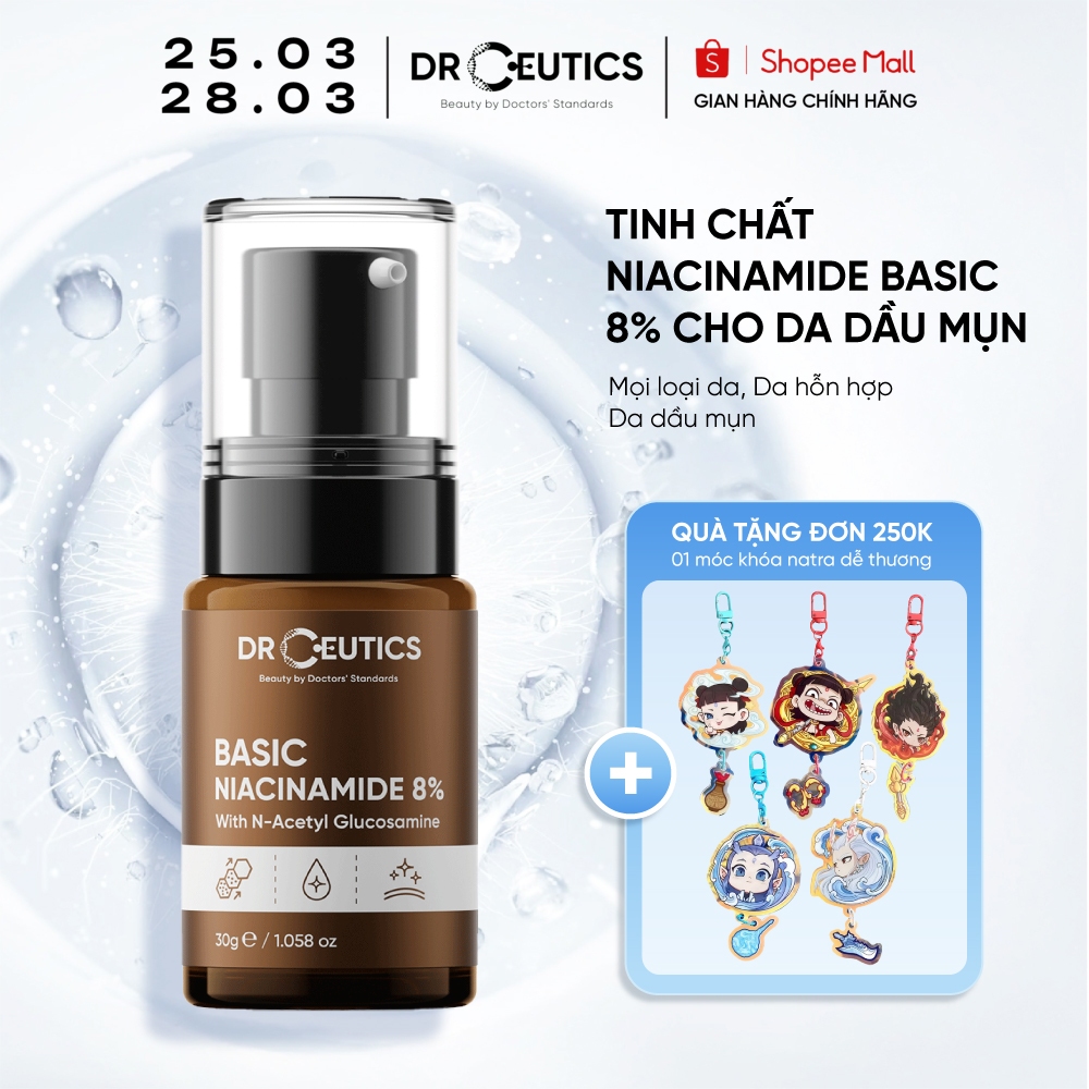 DRCEUTICS Tinh Chất Niacinamide Basic 8% DrCeutics Cho Da Dầu Mụn (30g)