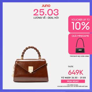 Túi Xách Nữ Thời Trang JUNO Cỡ Nhỏ Tay Cầm Xoắn Phối Charm Trang Trí TXN926