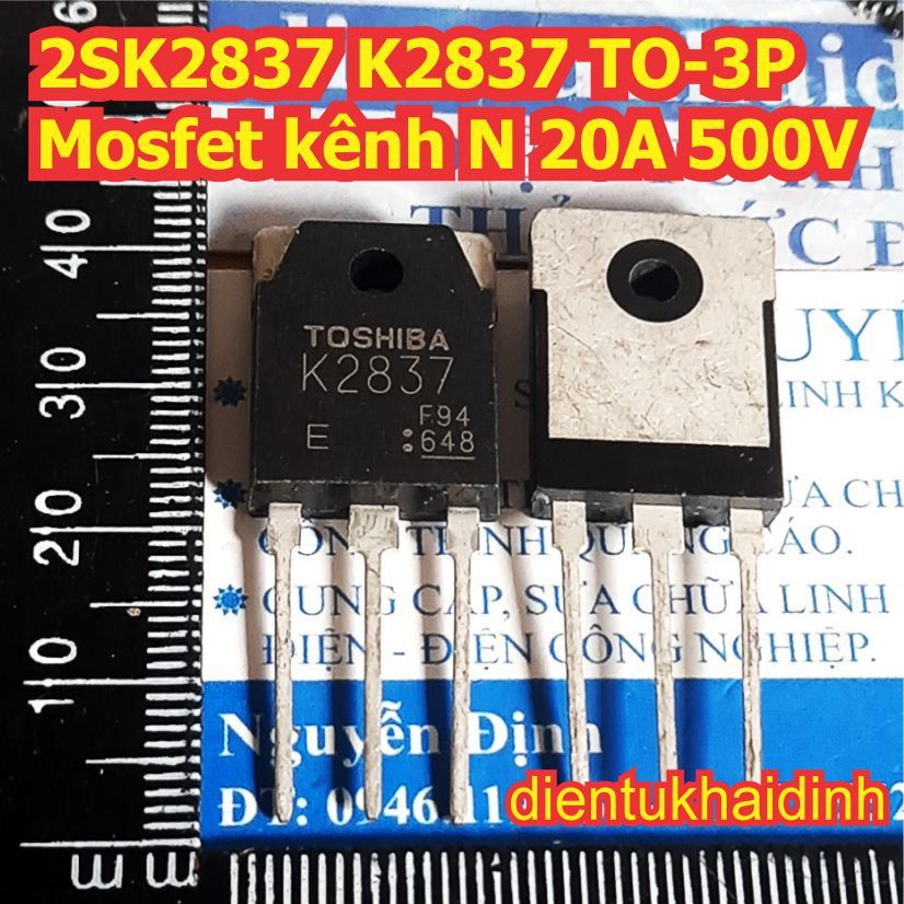 2SK2837 K2837 TO-3P Mosfet kênh N 20A 500V kde8378