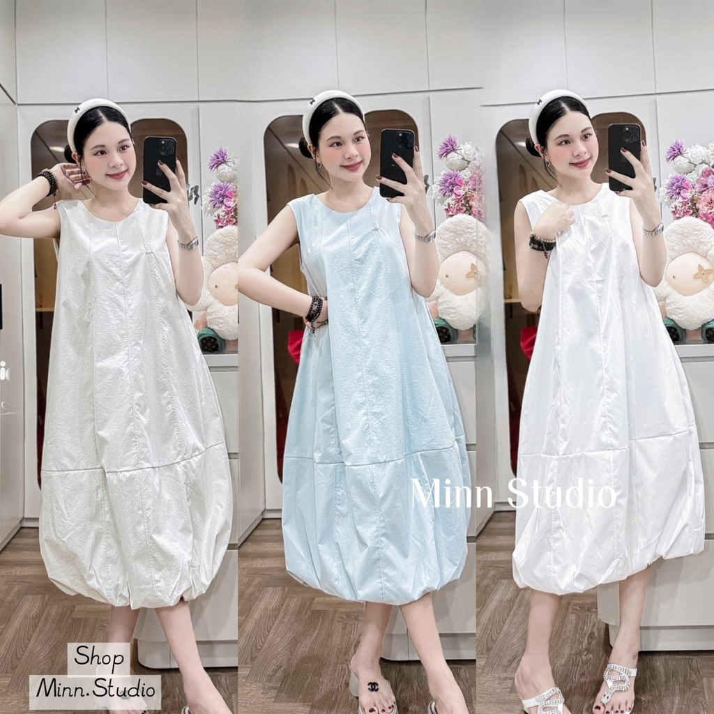 [Minn.Studio] Váy Thô Chân Bồng Đính Tag Ngực .Chất Thô Gió Mềm ,Hàng QCCC