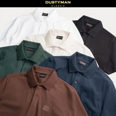 Áo Polo Nam Basic Core Dustyman, Vải CVC Thoáng Mát, Chống Nhăn, Mềm Mại, Co Dãn Tốt