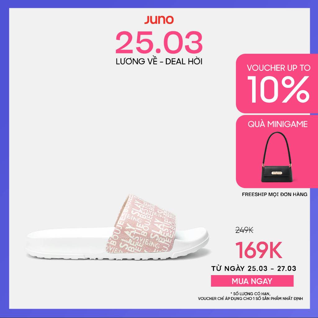 Dép Sandal Nữ 0cm Thời Trang JUNO Quai Ngang Lót Mút Mềm DE006