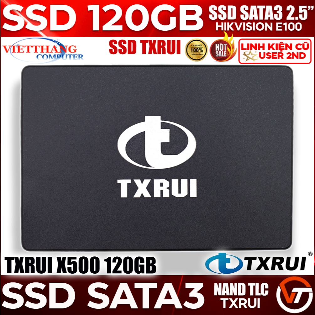 Ổ cứng SSD TXRUI 120GB SATA III Vỏ kim loại Good 100% SSD Cũ đã qua sử dụng ( Cũ - 2nd )