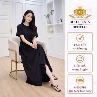 Váy suông Nguyệt Tú Thiết Kế Dáng Dài maxi Chất Lụa Mềm Mịn có túi