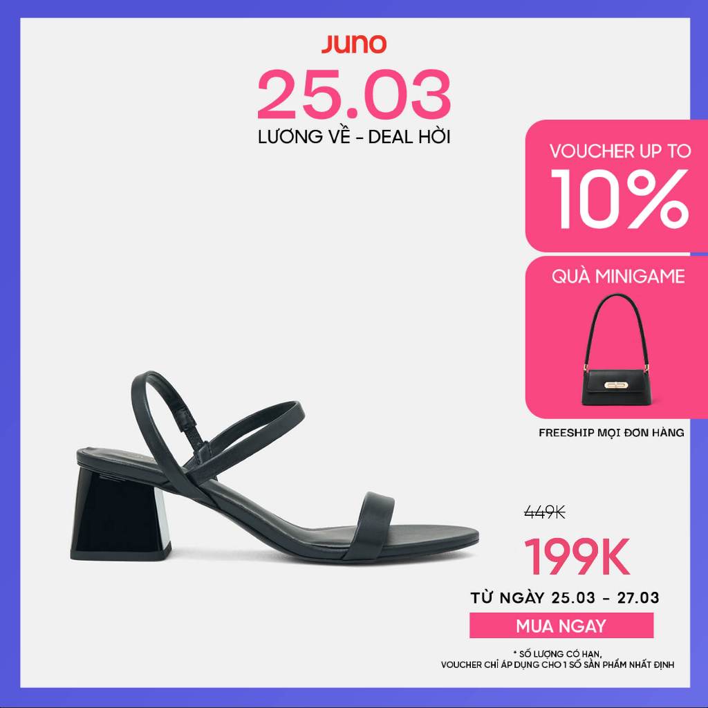 Giày Sandal Nữ 5cm Thời Trang JUNO Gót Thấp Quai Ngang SD05112