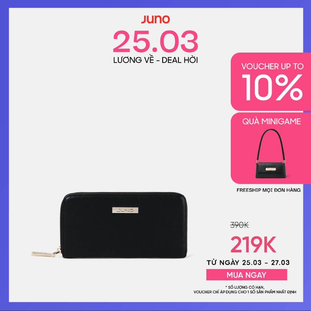 Ví Nữ Cầm Tay Thời Trang JUNO Hoạ Tiết Vân Chìm Thời Trang VI052
