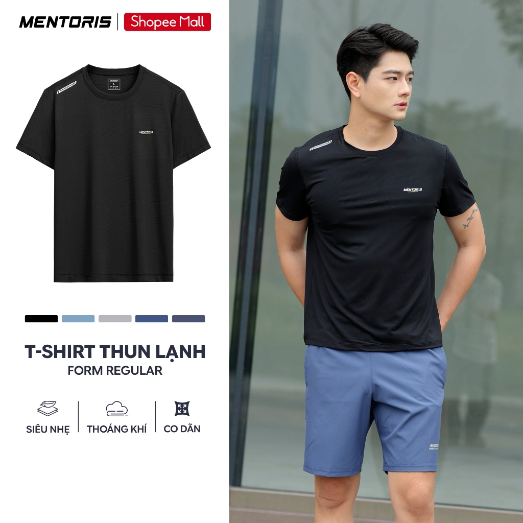 Áo thun nam thể thao Mentoris, Vải thun lạnh thông hơi cao cấp, co giãn thoáng khí MTS01