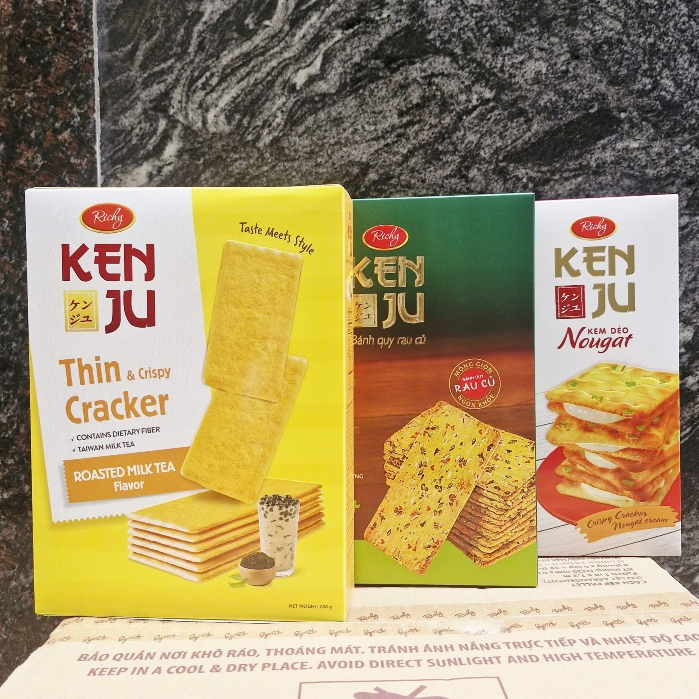 Bánh Quy Kenju  Nougat Kem Sữa Richy Hộp 279g/186g/155g