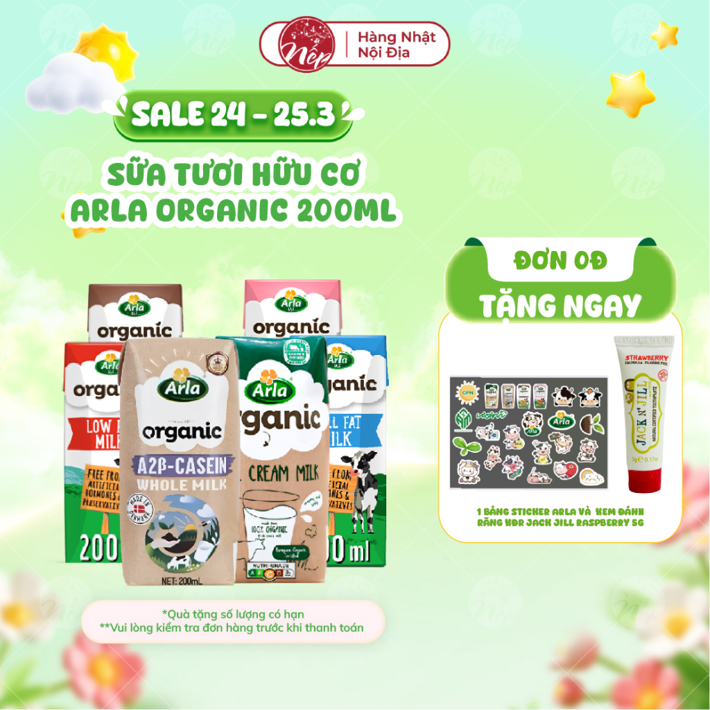 [HỎA TỐC] Sữa Tươi Hữu Cơ Arla Organic Đan Mạch - Full Cream, Socola, Dâu, A2 Organic - Chuẩn EU, Hộp Giấy - nepshop1