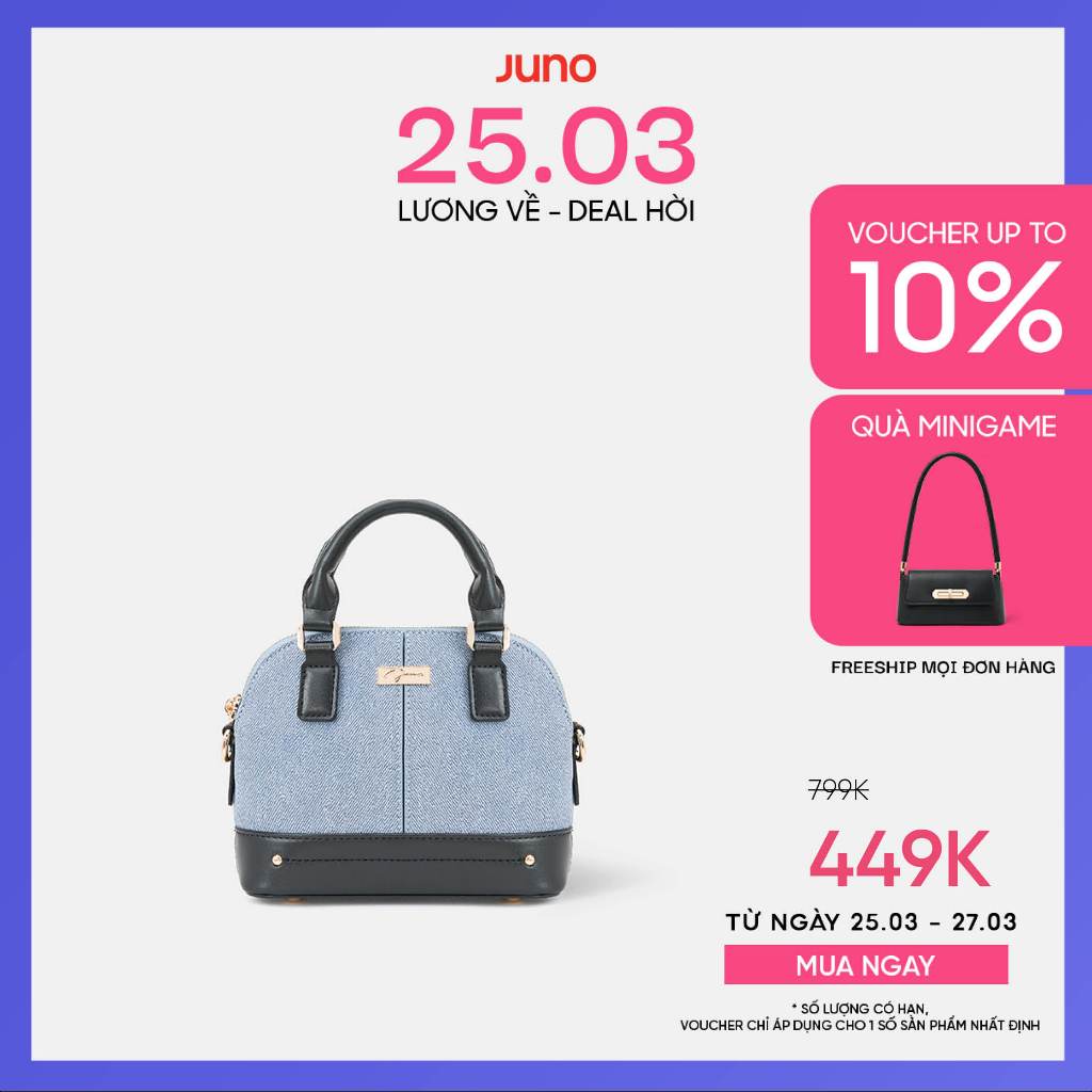 Túi Xách Nữ Thời Trang JUNO Cỡ Nhỏ Top Handle Logo Chữ Kí TXN812