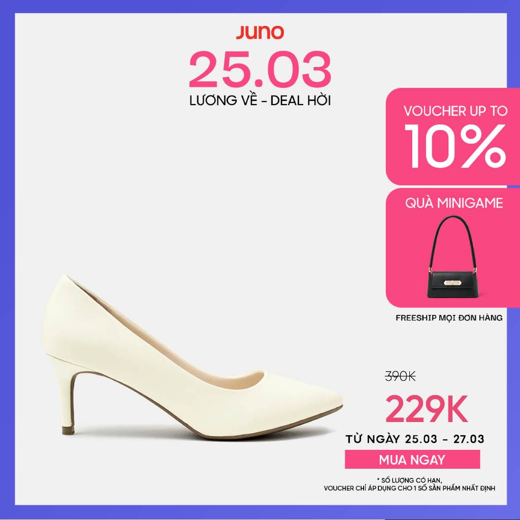 Giày Cao Gót Nữ 7cm Thời Trang JUNO Giày Cao Gót Mũi Nhọn Gót Thanh CG07080