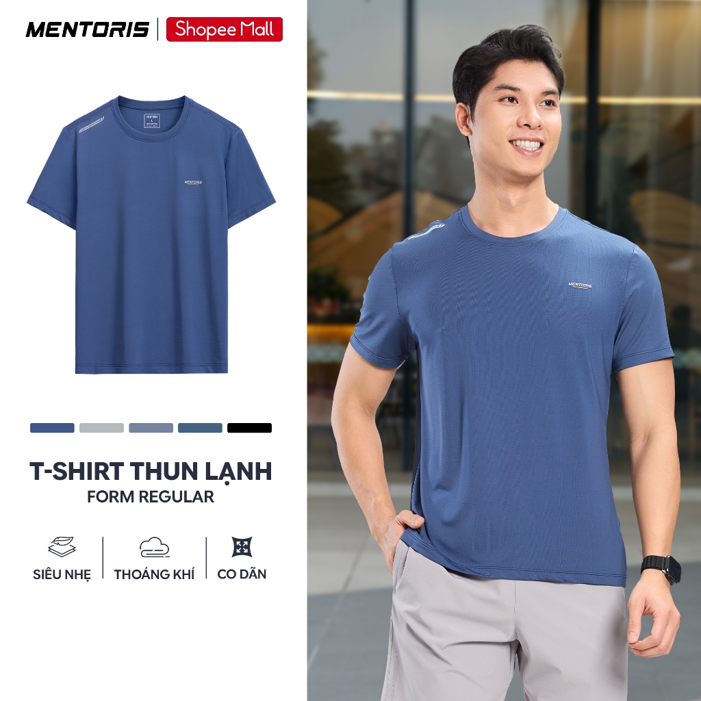 Áo Thun Nam Mentoris, Áo Thể thao vải thung lạnh thông hơi cao cấp, siêu cao giãn, thoáng mát MTS01
