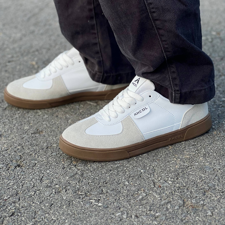 Giày Sneaker Thể Thao Ancol NewClassic Rustle / Lân Gat Shoes – Da Ultra M. Phối Da Lộn Đế Cao Su